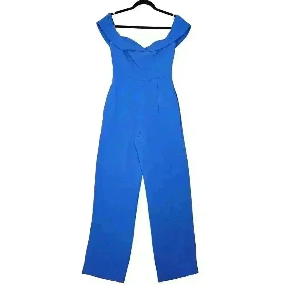 Lovers + Friends Jumpsuit Womens S Blue Danica Flirty Dressy